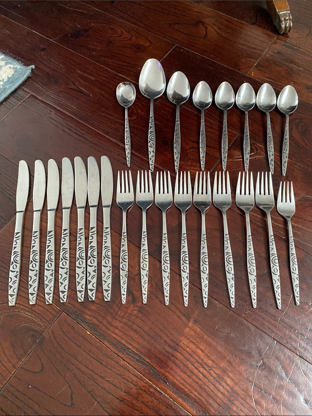 Rare! Wm Rogers & Sons Cutlery Stainless Flatware ‘Gaucho’ Japan 24 Pieces